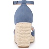 image:imageAllegra K Womens Platform Sandals Wedge Heel  3 78 inches Heel Espadrille Ankle Strap Comfortable Faux Suede perfect for Evening Party Wedding Date NightHaze Blue