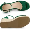 image:imageAllegra K Womens Platform Sandals Wedge Heel  3 78 inches Heel Espadrille Ankle Strap Comfortable Faux Suede perfect for Evening Party Wedding Date NightDark Green