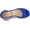 image:imageAllegra K Womens Platform Sandals Wedge Heel  3 78 inches Heel Espadrille Ankle Strap Comfortable Faux Suede perfect for Evening Party Wedding Date NightDark Blue