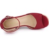 image:imageAllegra K Womens Platform Sandals Wedge Heel  3 78 inches Heel Espadrille Ankle Strap Comfortable Faux Suede perfect for Evening Party Wedding Date NightRed