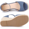 image:imageAllegra K Womens Platform Sandals Wedge Heel  3 78 inches Heel Espadrille Ankle Strap Comfortable Faux Suede perfect for Evening Party Wedding Date NightHaze Blue