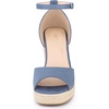 image:imageAllegra K Womens Platform Sandals Wedge Heel  3 78 inches Heel Espadrille Ankle Strap Comfortable Faux Suede perfect for Evening Party Wedding Date NightHaze Blue