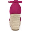 image:imageAllegra K Womens Platform Sandals Wedge Heel  3 78 inches Heel Espadrille Ankle Strap Comfortable Faux Suede perfect for Evening Party Wedding Date NightHot Pink