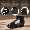 image:imageAllegra K Womens Rhinestone Hollow Out Back Zipper Platform Peeptoe SandalsBlack