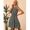 image:imageAllegra K Womens Summer Sleeveless Boho Floral Mini Dress One Shoulder Tie Ruffle Swing Beach Casual Short DressBlack