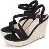 image:imageAllegra K Womens Wedges Heels Platform Strappy Ankle Strap Espadrilles Wedge SandalsBlack