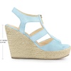 image:imageAllegra K Womens Wedges Zipper Sandals Platform Wedges Heels SandalsLight Blue