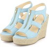 image:imageAllegra K Womens Wedges Zipper Sandals Platform Wedges Heels SandalsLight Blue