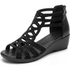 image:imageAllegra K Womens Rhinestone Hollow Out Back Zipper Platform Peeptoe SandalsBlack