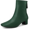 image:imageAllegra K Womens Square Toe Block Heels Ankle Boots  Low Heeled Back Zip ChunkyHeel 18 Inches Party Halloween days Christmas Days Dating EveningDark Green