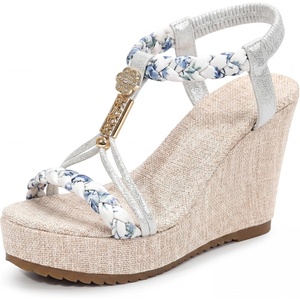 image:imageAllegra K Womens Bohemia Pull on Platform Wedge Heel SandalsSilver
