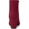 image:imageAllegra K Womens Chunky Heels Zipper Ankle Boots  Round Toe Wide Calf Heel 3 Inches Party Halloween days Christmas Days Dating EveningBurgundy