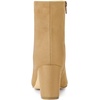 image:imageAllegra K Womens Chunky Heels Zipper Ankle Boots  Round Toe Wide Calf Heel 3 Inches Party Halloween days Christmas Days Dating EveningCamel