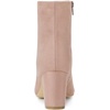 image:imageAllegra K Womens Chunky Heels Zipper Ankle Boots  Round Toe Wide Calf Heel 3 Inches Party Halloween days Christmas Days Dating EveningDust Pink