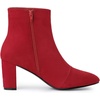 image:imageAllegra K Womens Chunky Heels Zipper Ankle Boots  Round Toe Wide Calf Heel 3 Inches Party Halloween days Christmas Days Dating EveningRed
