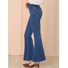 image:imageAllegra K Womens Flare Jeans 70s Outfits High Waisted Stretchy Denim Pants Trendy Bell Bottom JeansDark Blue