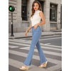 image:imageAllegra K Womens Flare Jeans 70s Outfits High Waisted Stretchy Denim Pants Trendy Bell Bottom JeansLight Blue