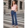 image:imageAllegra K Womens Flare Jeans 70s Outfits High Waisted Stretchy Denim Pants Trendy Bell Bottom JeansMblue