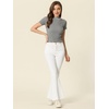 image:imageAllegra K Womens Flare Jeans 70s Outfits High Waisted Stretchy Denim Pants Trendy Bell Bottom JeansWhite
