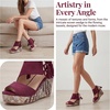 image:imageAllegra K Womens Plaid Side Zipper LaceUp Peeptoe Platform SandalsBurgundy
