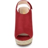 image:imageAllegra K Womens Platform Sandals Wedge Heels  4 12 inches Heel Espadrille Slingback Comfortable Faux Suede perfect for Evening Party Wedding Date NightRed