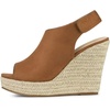 image:imageAllegra K Womens Platform Sandals Wedge Heels  4 12 inches Heel Espadrille Slingback Comfortable Faux Suede perfect for Evening Party Wedding Date NightBrown