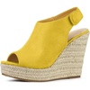 image:imageAllegra K Womens Platform Sandals Wedge Heels  4 12 inches Heel Espadrille Slingback Comfortable Faux Suede perfect for Evening Party Wedding Date NightYellow