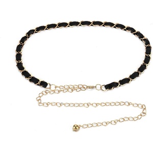 image:imageAllegra K Women Gold Tone Metal Rhombus Chains Slim Waistband Cinch BeltBlack