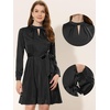 image:imageAllegra K Aline Dress for Womens Elegant Satin Keyhole Tie Waist Dress for Work