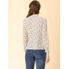 image:imageAllegra K Casual Blouse for Womens Lace Trim Ruffled Neck Long Sleeve Casual Chiffon Floral Top