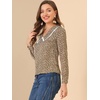 image:imageAllegra K Womens Casual Long Sleeve Career Vintage V Neck Floral Tops Blouse Shirt