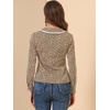 image:imageAllegra K Womens Casual Long Sleeve Career Vintage V Neck Floral Tops Blouse Shirt