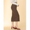 image:imageAllegra K Womens Elegant Houndstooth Elastic Waist Straight Split Midi Skirt