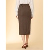 image:imageAllegra K Womens Elegant Houndstooth Elastic Waist Straight Split Midi Skirt