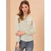 image:imageAllegra K Womens Floral Top Ruffle Tie Neck Chiffon Blouse