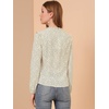 image:imageAllegra K Womens Floral Top Ruffle Tie Neck Chiffon Blouse