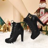 image:imageAllegra K Womens Lace Up Ankle Boots Block Heel  PlatformRound Toe Side Zipper Heel 4 89 Inches Party Halloween days Christmas Days Dating EveningBlack