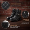 image:imageAllegra K Womens Laceup Ankle Boots Side Zipper Buckle Block Heel Combat BootsBlack