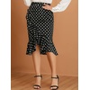 image:imageAllegra K Womens Midi High Waist Polka Dots Ruffle Asymmetrical Skirt
