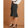 image:imageAllegra K Womens Midi High Waist Polka Dots Ruffle Asymmetrical Skirt