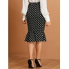 image:imageAllegra K Womens Midi High Waist Polka Dots Ruffle Asymmetrical Skirt
