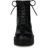 image:imageAllegra K Womens Platform Combat Boots Flat Heels  Colorful Round Toe Side Zipper Heel 1 79 Inches Party Halloween days Christmas Days Dating EveningBlack