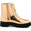 image:imageAllegra K Womens Platform Combat Boots Flat Heels  Colorful Round Toe Side Zipper Heel 1 79 Inches Party Halloween days Christmas Days Dating EveningRose Gold