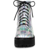 image:imageAllegra K Womens Platform Combat Boots Flat Heels  Colorful Round Toe Side Zipper Heel 1 79 Inches Party Halloween days Christmas Days Dating EveningSilver