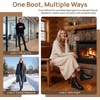image:imageAllegra K Womens Side Zipper Ankle Boots Laceup Chunky Heels Combat BootsBlackfur Lining