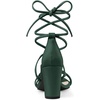 image:imageAllegra K Womens Strappy Lace Up Chunky Heeled Dark Green Heels Sandals 11 m US