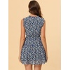 image:imageAllegra K Womens Summer Floral Ruffle Sleeveless Tie Neck Chiffon Flowy Mini Dress
