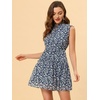 image:imageAllegra K Womens Summer Floral Ruffle Sleeveless Tie Neck Chiffon Flowy Mini Dress