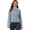 image:imageAllegra K Womens Denim Coat Jean Button Front Washed Vintage Jacket