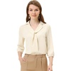 image:imageAllegra K Womens V Neck 34 Sleeves Collared Work Office Top Blouse